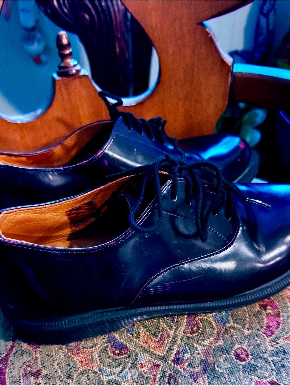 Dr. Martens Women's Lace-Up Oxfords - Black/Burgundy